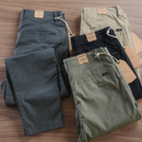 [Kit 4 Unidades] Calça Reta Masculina em Sarja  + Carteira de Brinde