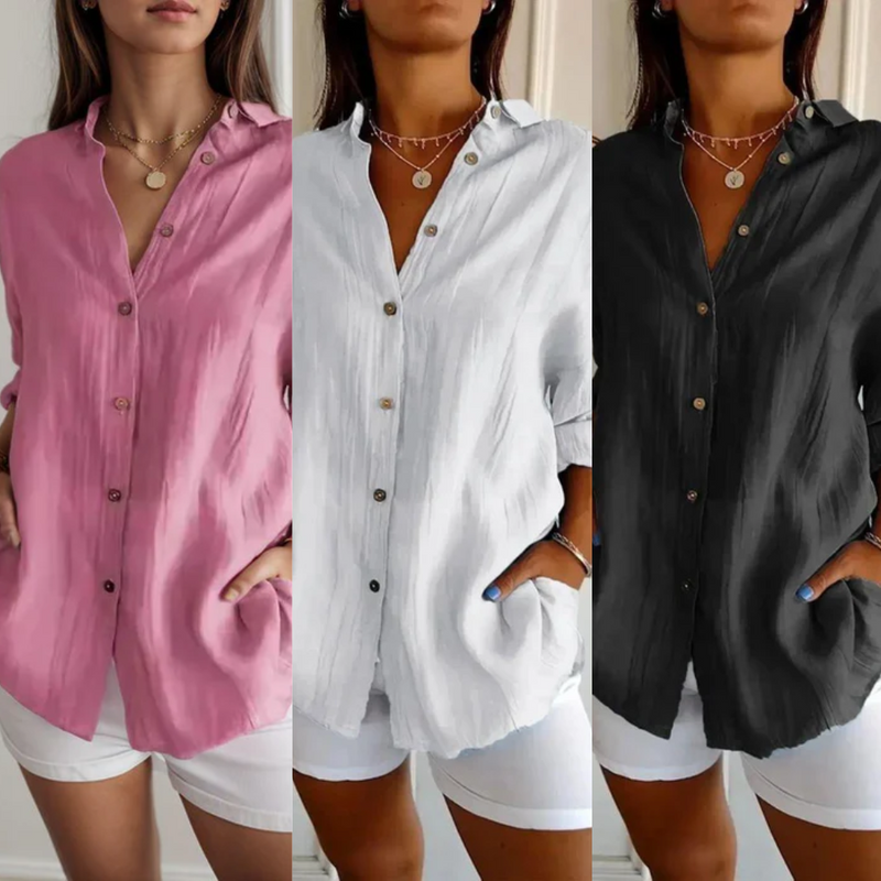Kit 3 Camisas Ibiza em Linho – Design Semi Plissado
