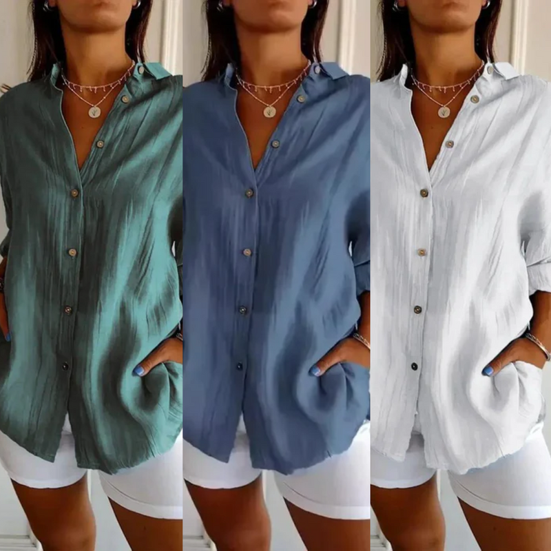 Kit 3 Camisas Ibiza em Linho – Design Semi Plissado